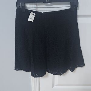 Express Jacquard Black Lace Mini Skirt